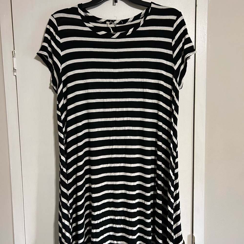 Black and White Striped Dress